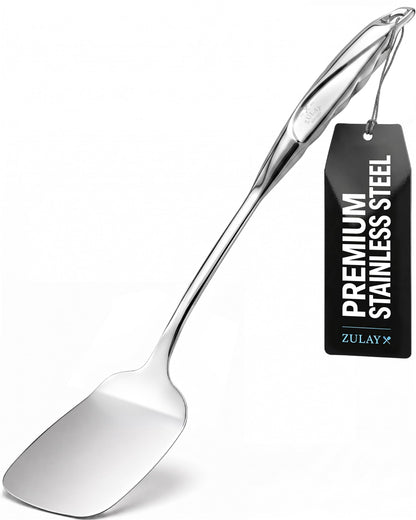 Zulay Kitchen Stainless Steel Soup Ladle - 13” Large Ladle for Soups, Stews & Sauces - Durable, Heat-Resistant, Rust-Proof & Dishwasher Safe Kitchen Utensil with Ergonomic Handle