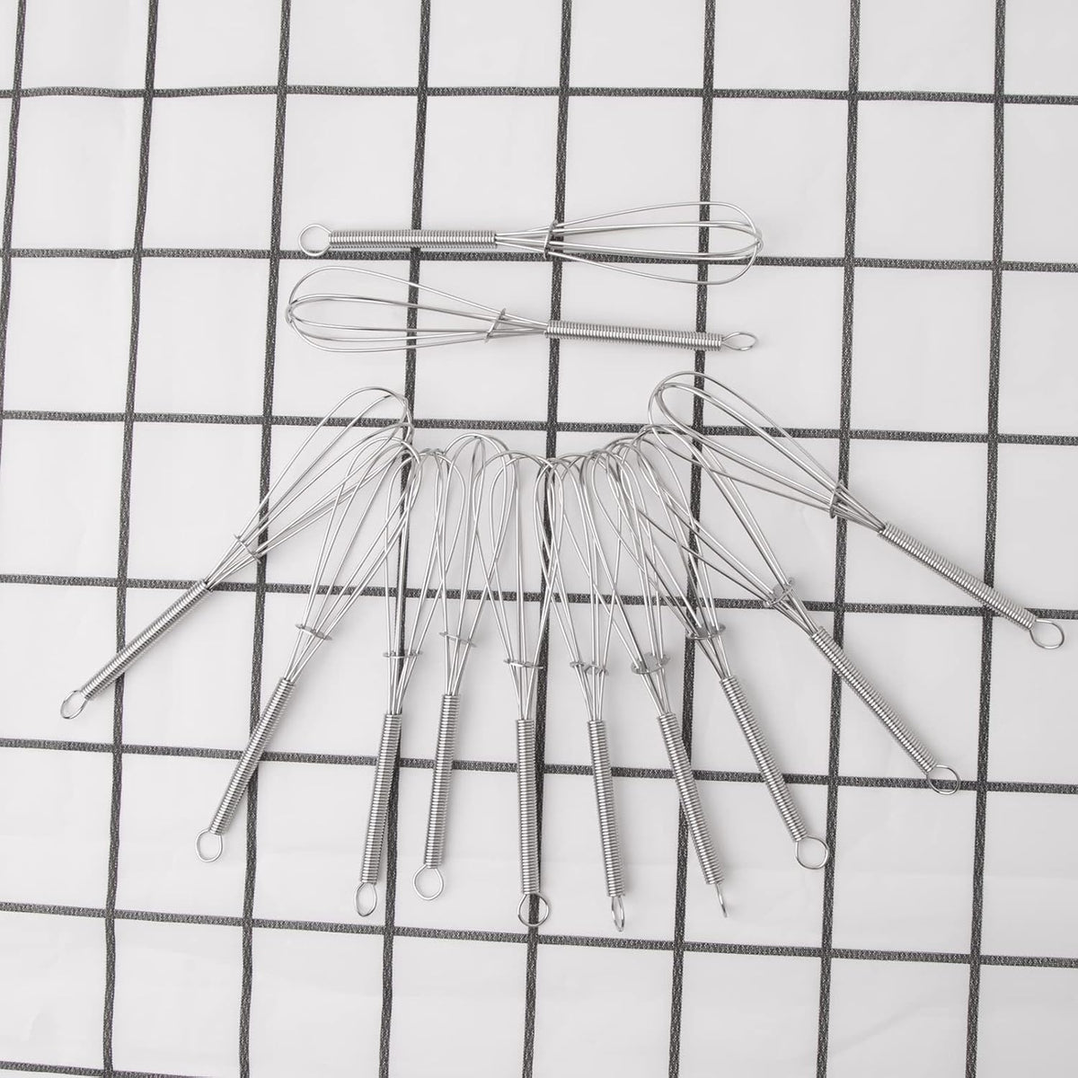 CHuangQi 5 Inch Endurance Stainless Steel Mini Whisk/Egg Beater, Set of 12