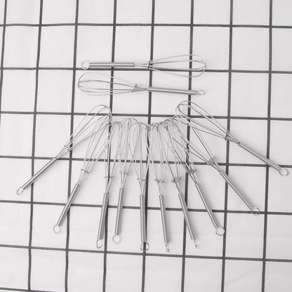 CHuangQi 5 Inch Endurance Stainless Steel Mini Whisk/Egg Beater, Set of 12