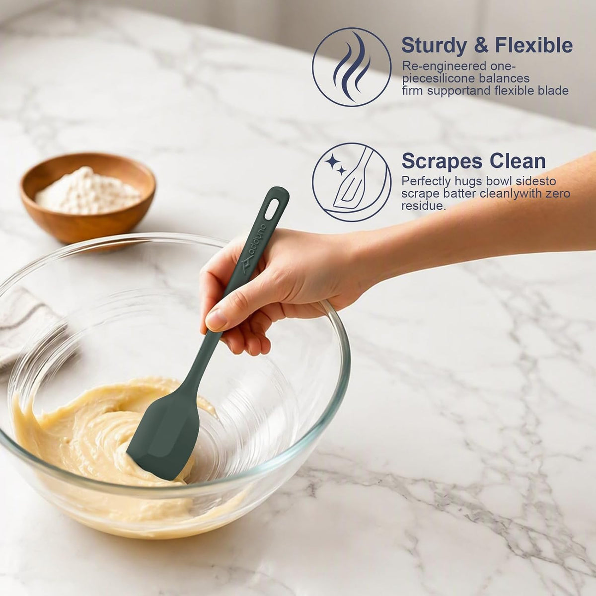 5-Piece Silicone Spatula Set, 8.8-Inch Compact Silicone Spatulas