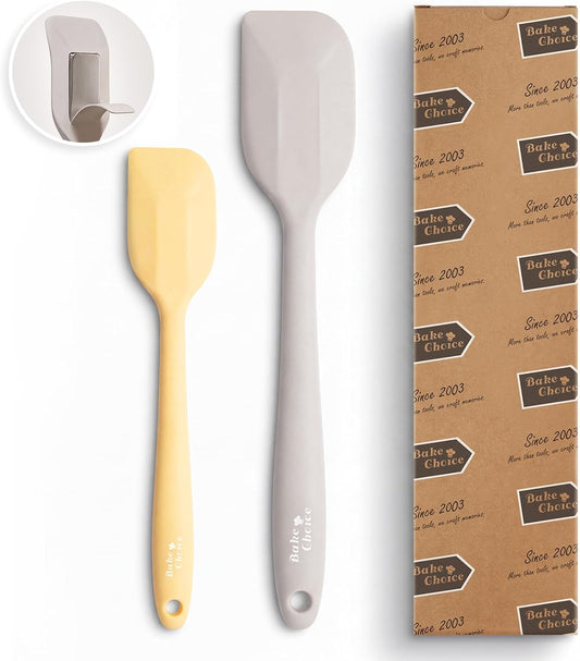 Bake Choice 2 Pieces Silicone Spatula Set, Premium Steel Core
