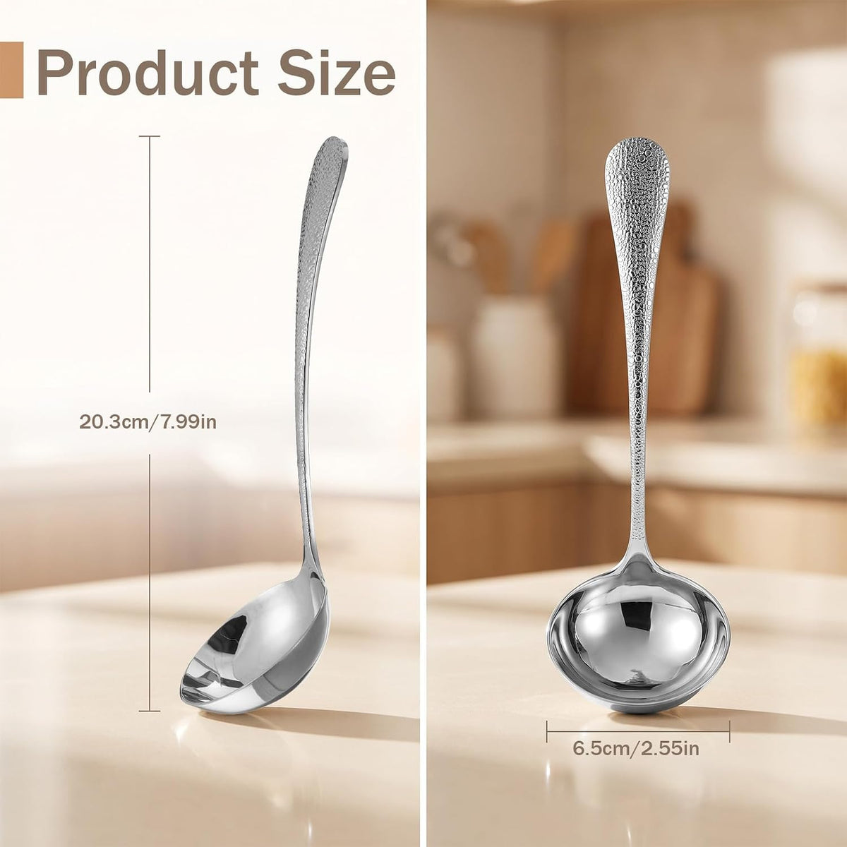 Serving Ladle, 8 Inch Small Ladle for Serving, 18/10 Stainless Steel
