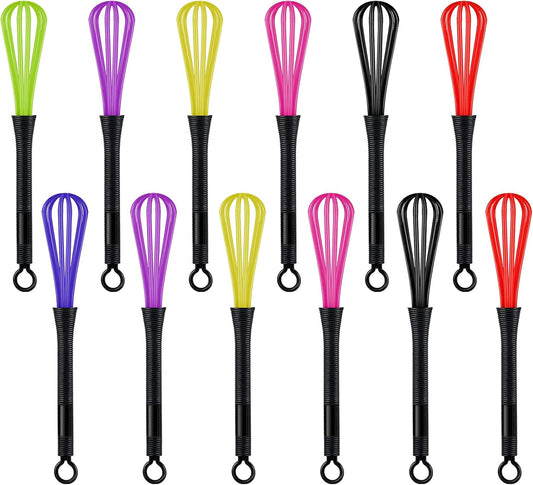 12 Pcs Hair Color Mini Whisk for Hair Dye Color Mixing Plastic Mixer Set