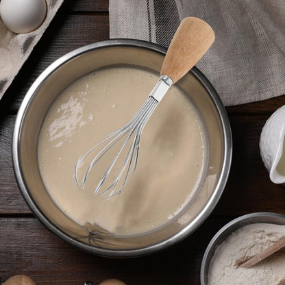 DECHOUS Small Wire Whisk for Cooking Manual Egg Beater Mixer Stainless Steel Whisking Tool for Beating Eggs Mixing Batter Stirring Sauces Kitchen Gadget 7.08 in