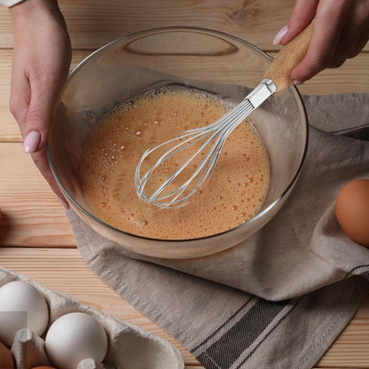 DECHOUS Small Wire Whisk for Cooking Manual Egg Beater Mixer Stainless Steel Whisking Tool for Beating Eggs Mixing Batter Stirring Sauces Kitchen Gadget 7.08 in