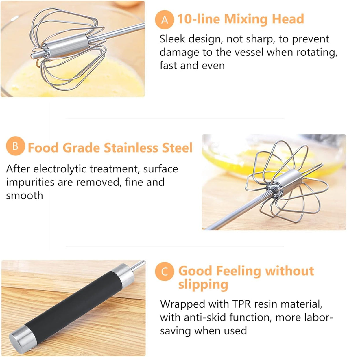 Semi-automatic Whisk Egg Beater