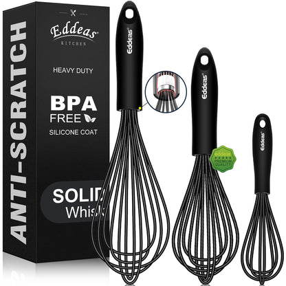 Eddeas 17in/43cm Extra Large Whisk,5Ib Heavy Duty Whisk, 2.4mm Wire Whisk Suitable for Mixing Thick batter and Large batch soup.Not suitable for individual small batch production(Silver)