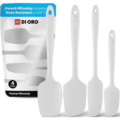 DI ORO Silicone Spatula Set - 600F Heat Resistant, 4-Pc Black