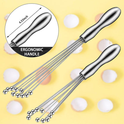 Patelai 2 Pcs Ball Whisks for Cooking Stainless Steel, 10,12 Inch