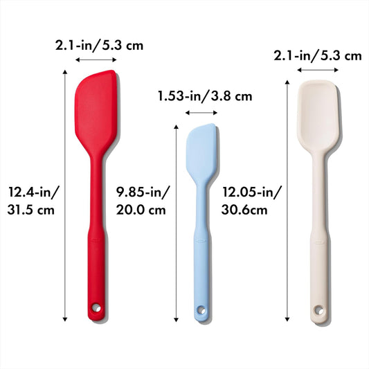 OXO Good Grips Silicone Heat Resistant Spatula Set  - 3 Piece, Multicolor