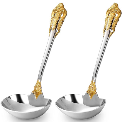 KEAWELL Luxury 2-Piece Gold Accent Gravy Ladle Set (2)