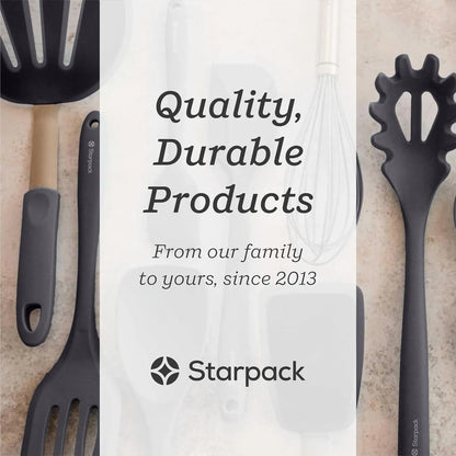 Starpack 'Ladle of Love' XL Premium Silicone Ladle Spoon - Up-to 600°F High Heat Resistant Soup Ladles - Kitchen Ladles for Serving, Non Stick Silicone Spoons, LFGB Grade Cooking Spoon - Gray Black