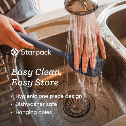 Starpack 'Ladle of Love' XL Premium Silicone Ladle Spoon - Up-to 600°F High Heat Resistant Soup Ladles - Kitchen Ladles for Serving, Non Stick Silicone Spoons, LFGB Grade Cooking Spoon - Gray Black