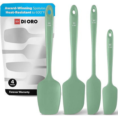 DI ORO Silicone Spatula Set - 600F Heat Resistant, 4-Pc Black