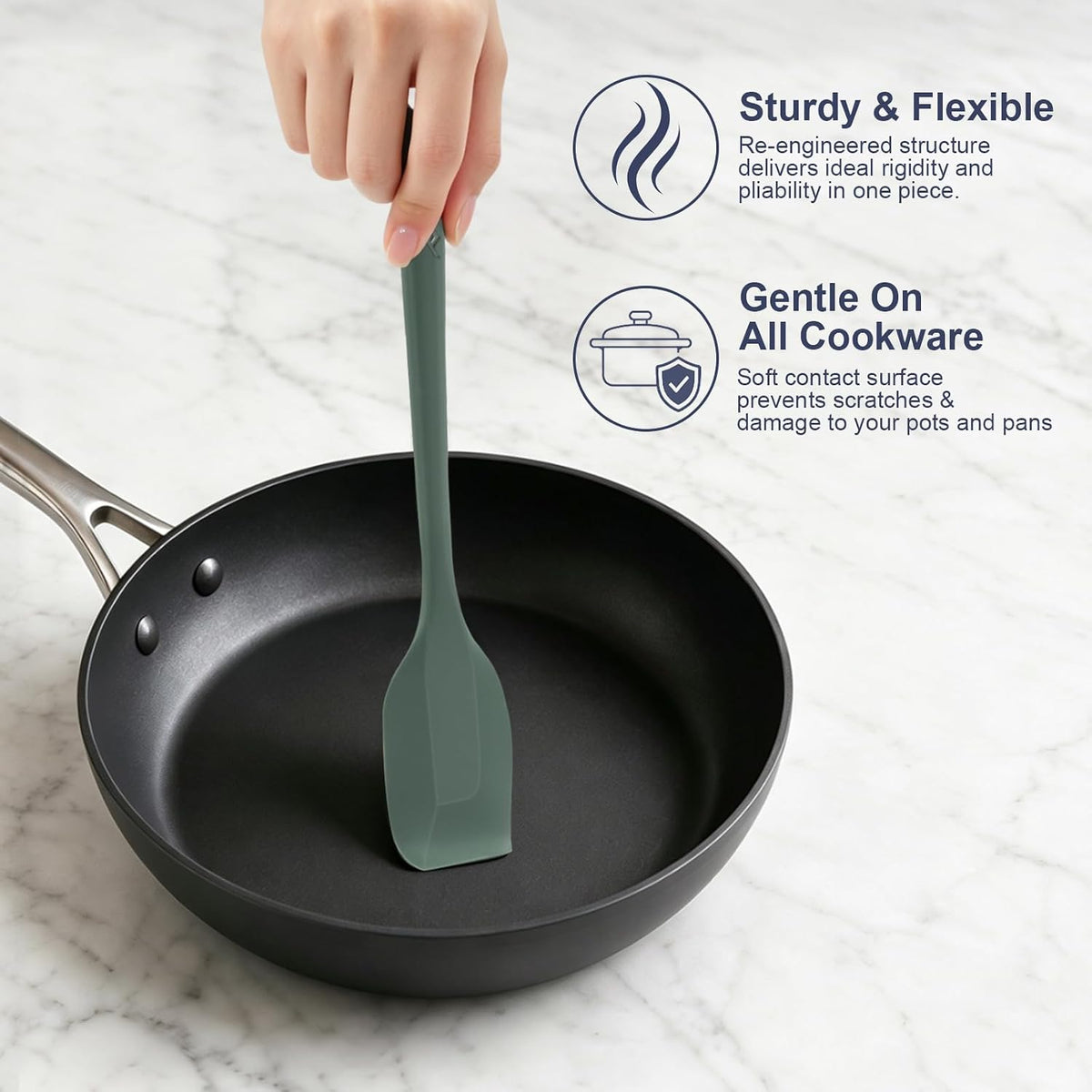 5-Piece Silicone Spatula Set, 11.5-Inch Long Spatulas