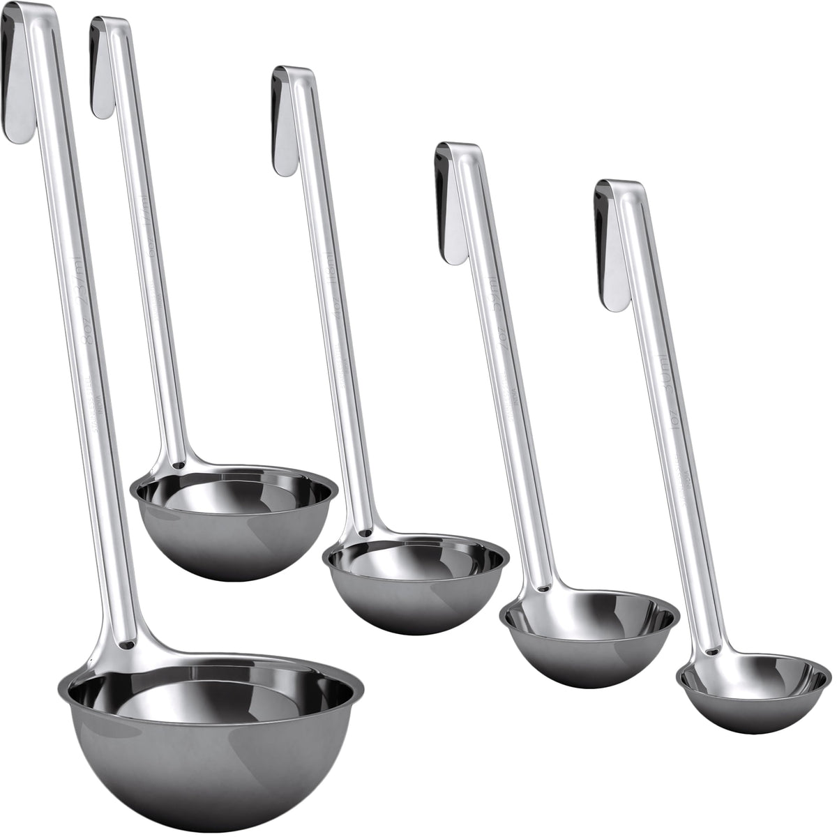 Super Sturdy, Ergonomic 1 Oz. Soup Ladle 3 Pk. Stainless Steel Ladles with Long Handles. Best Kitchen Accessories for Stirring, Portioning and Serving Soups, Chili and Stew in Restaurants and at Home