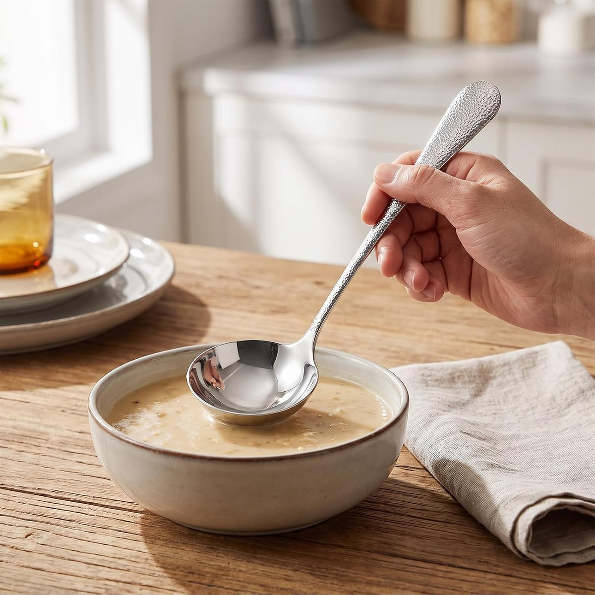 Serving Ladle, 8 Inch Small Ladle for Serving, 18/10 Stainless Steel