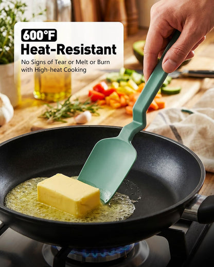 4Pcs Silicone Spatula Set, V-Hover, Non-Scratch, 450°F Heat Resistant