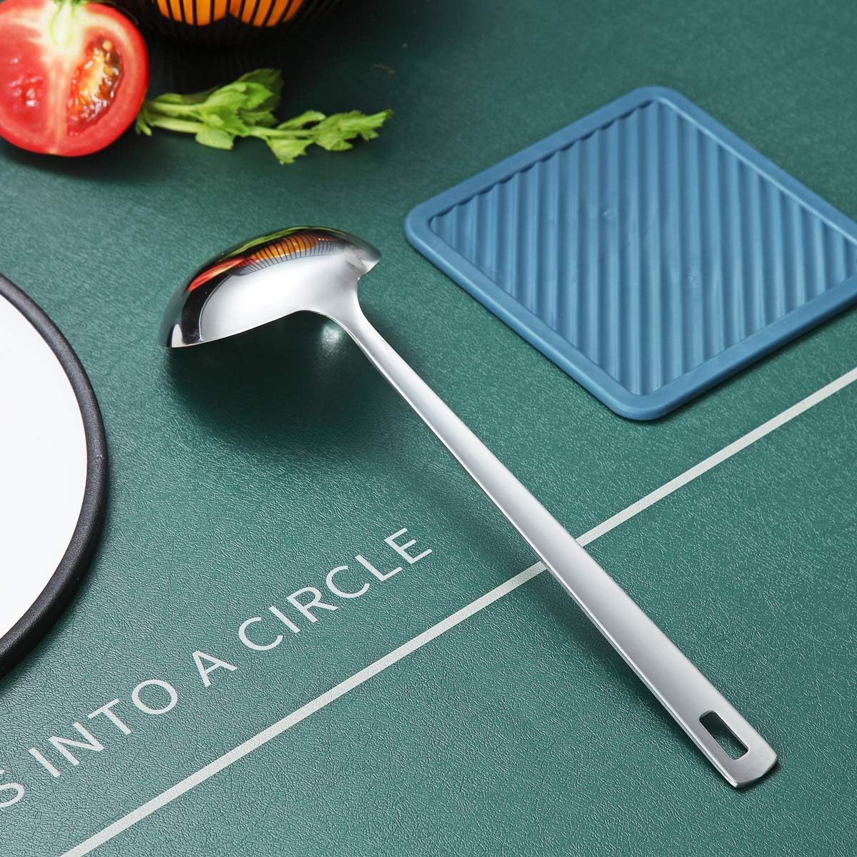 Stainless Steel Ladle, Berglander Soup Ladle, Cooking Ladle, Kitchen Ladle, Metal Soup Spoon For Cooking Non-Stick And Heat Resistant, Dishwasher Safe, Easy to Clean