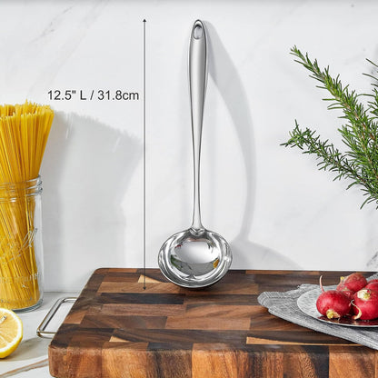 KEAWELL Premium Sophia 12.5-Inch 18/10 Stainless Steel Soup Ladle