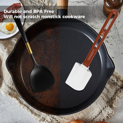 High Heat Resistant Silicone Spatulas, 13-1/2" Commercial Spatula 500°F Heat-Resistant Heavy Duty Spatula Non-Stick Scraper, Ideal for Baking/Cooking/Mixing, Commercial Dishwasher Safe, Set of 2