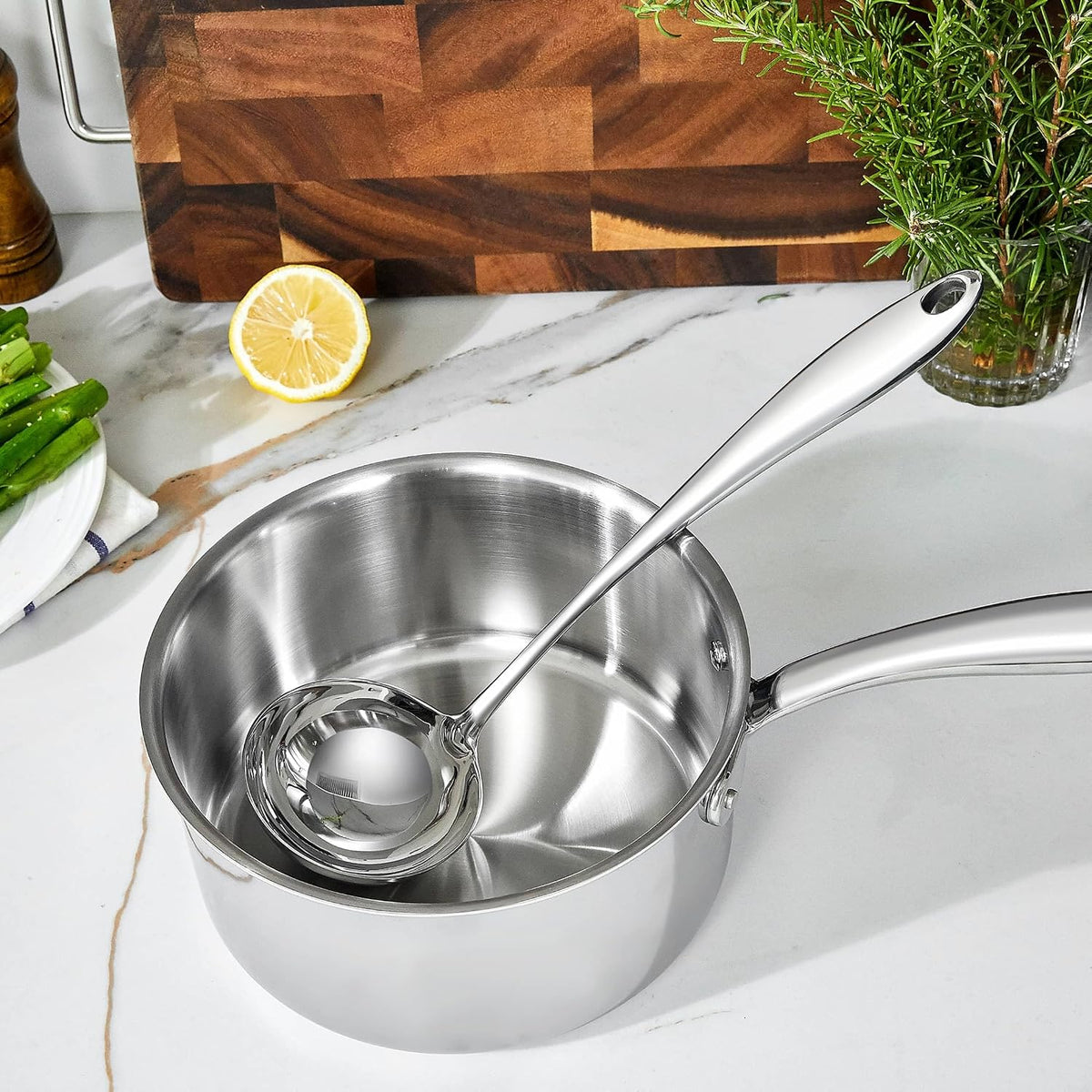 KEAWELL Premium Sophia 12.5-Inch 18/10 Stainless Steel Soup Ladle