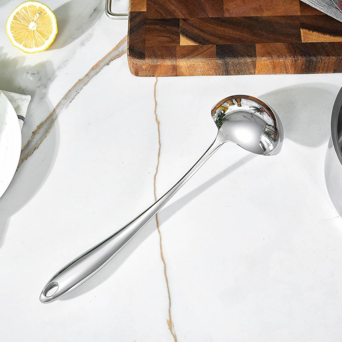 KEAWELL Premium Sophia 12.5-Inch 18/10 Stainless Steel Soup Ladle