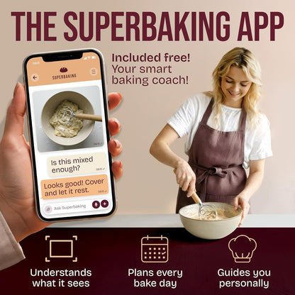 Superbaking 12" Danish Dough Whisk for Bread Mixing