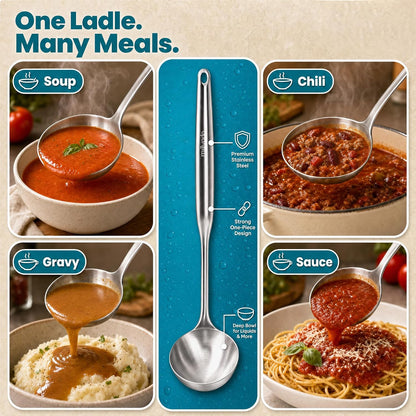 Millvado Soup Ladle Stainless Steel, Serving & Cooking - 15 In. Utensil