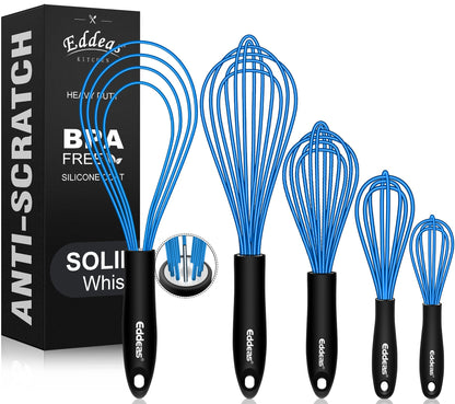 Eddeas 17in/43cm Extra Large Whisk,5Ib Heavy Duty Whisk, 2.4mm Wire Whisk Suitable for Mixing Thick batter and Large batch soup.Not suitable for individual small batch production(Silver)