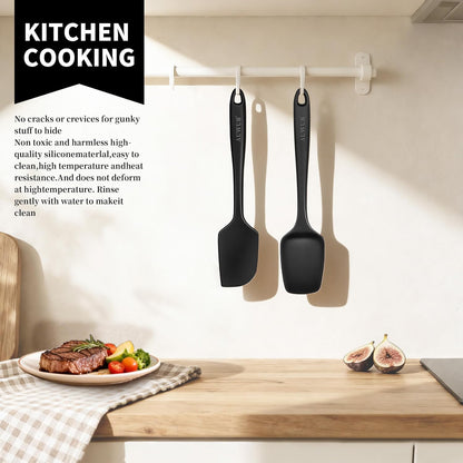 Silicone Cooking Utensils Set 2PCS, Non-Stick Kitchen Spatula Set