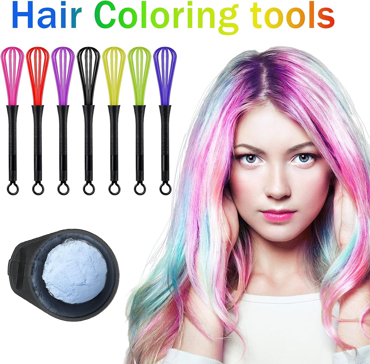 12 Pcs Hair Color Mini Whisk for Hair Dye Color Mixing Plastic Mixer Set